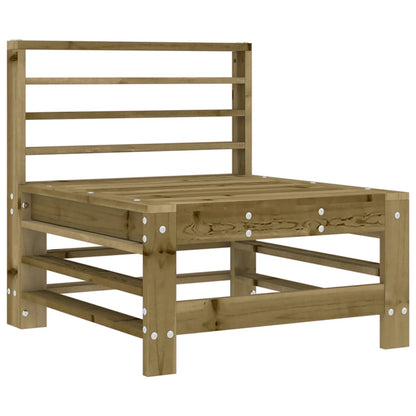 Berkfield Middle Sofa with Cushions Impregnated Wood Pine