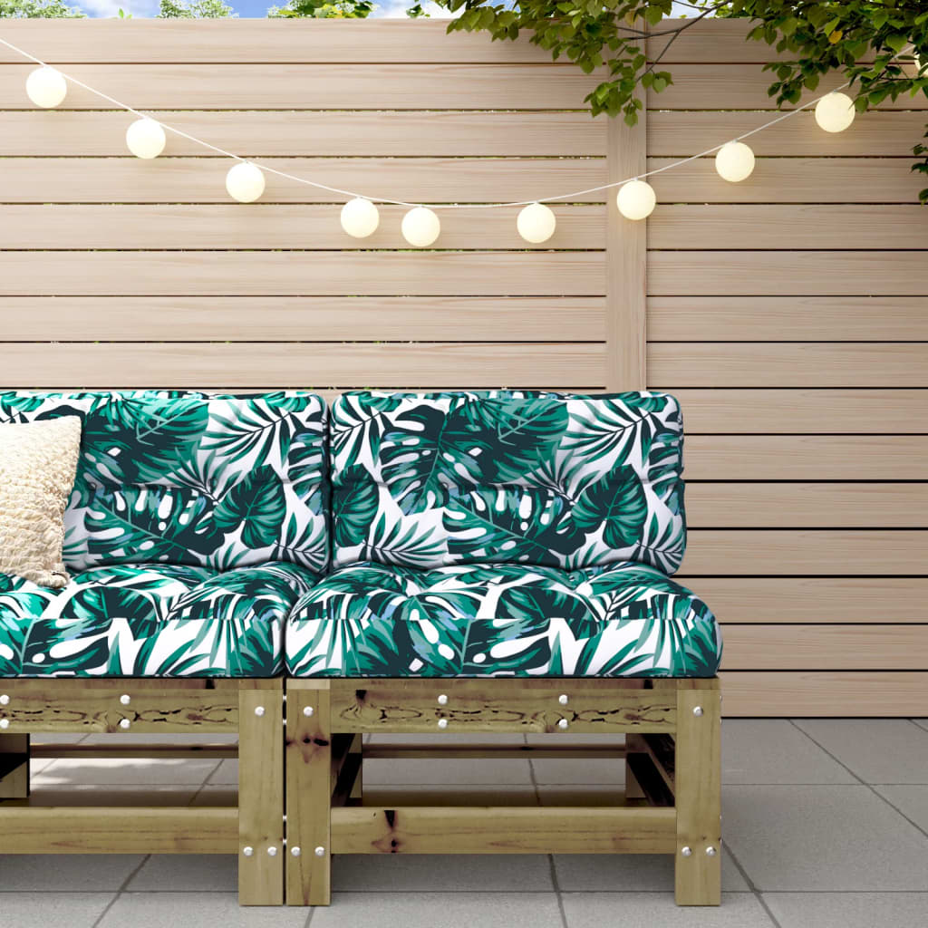 Berkfield Middle Sofa with Cushions Impregnated Wood Pine