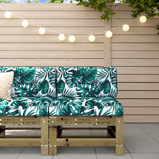 Berkfield Middle Sofa with Cushions Impregnated Wood Pine