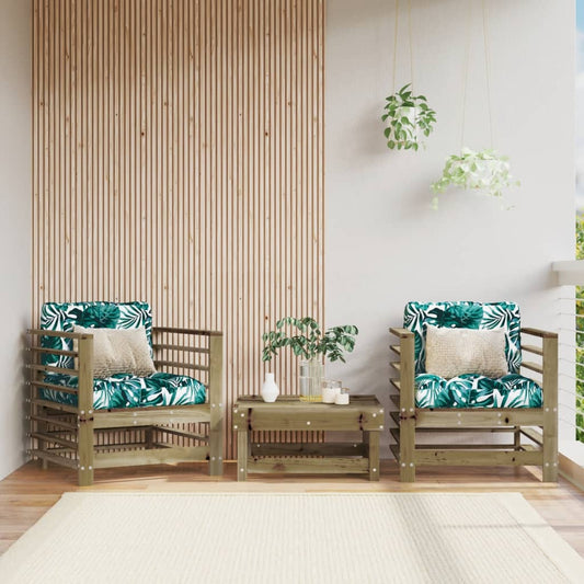 Berkfield Garden Chairs with Cushions 2 pcs Impregnated Wood Pine