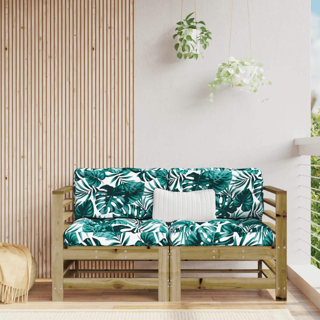 Berkfield Corner Sofas with Cushions 2 pcs Impregnated Wood Pine