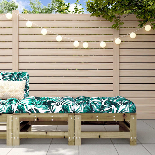 Berkfield Garden Footstools with Cushions 2pcs Impregnated Wood Pine