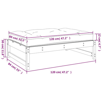 Berkfield Garden Footstool 120x80 cm Solid Wood Pine