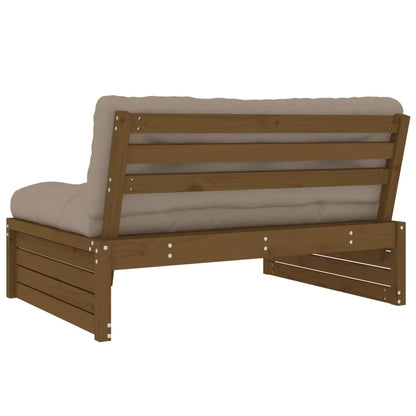 Berkfield Middle Sofa Honey Brown 120x80 cm Solid Wood Pine