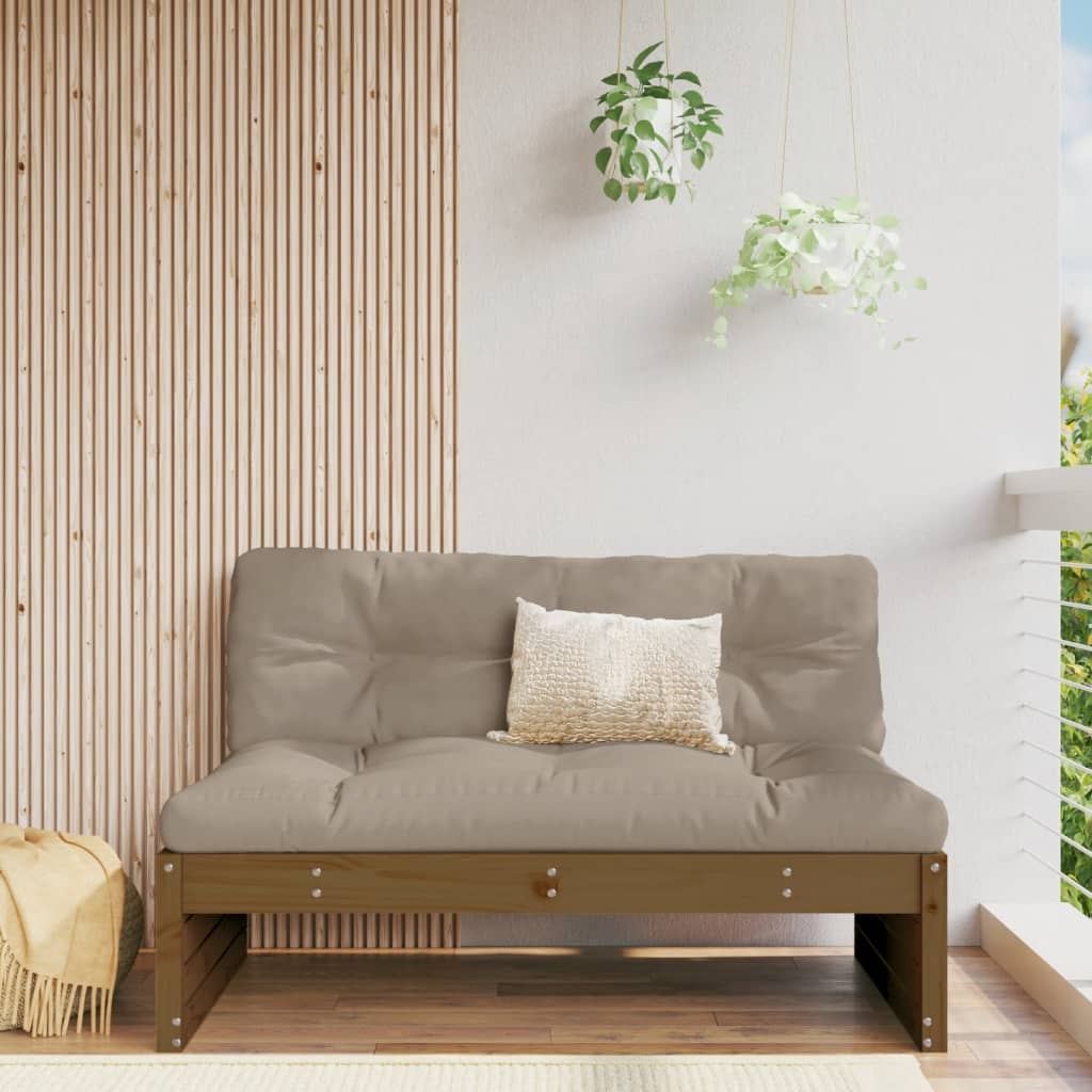 Berkfield Middle Sofa Honey Brown 120x80 cm Solid Wood Pine