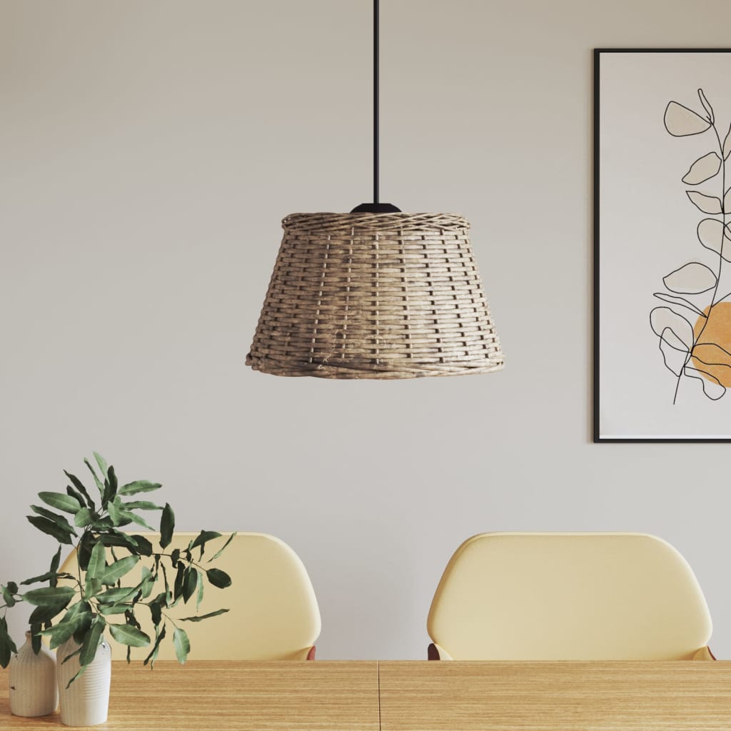 Berkfield Ceiling Lamp Shade Brown �â�_50x30 cm Wicker