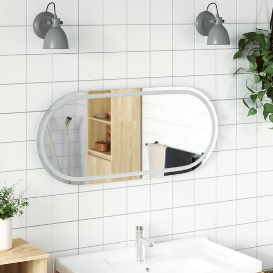 Berkfield LED Bathroom Mirror 100x45 cm Oval