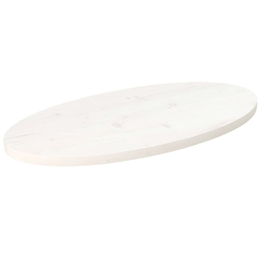Berkfield Table Top White 80x40x2.5 cm Solid Wood Pine Oval