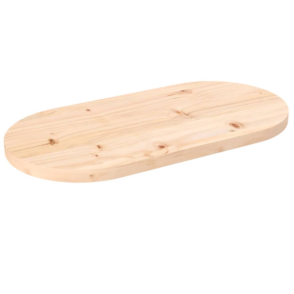 Berkfield Table Top 70x35x2.5 cm Solid Wood Pine Oval