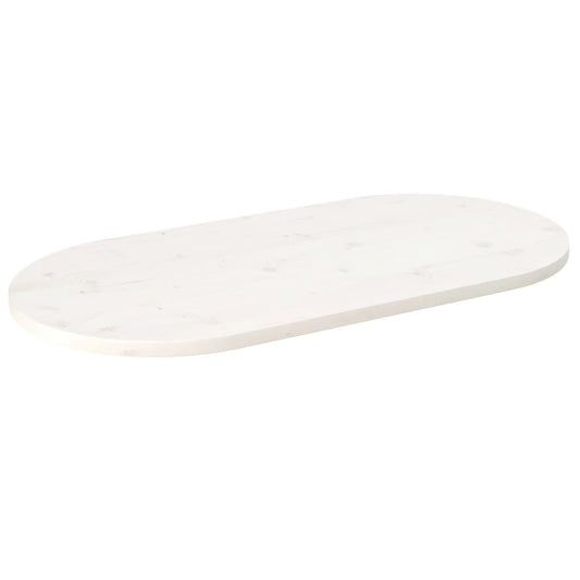 Berkfield Table Top White 90x45x2.5 cm Solid Wood Pine Oval