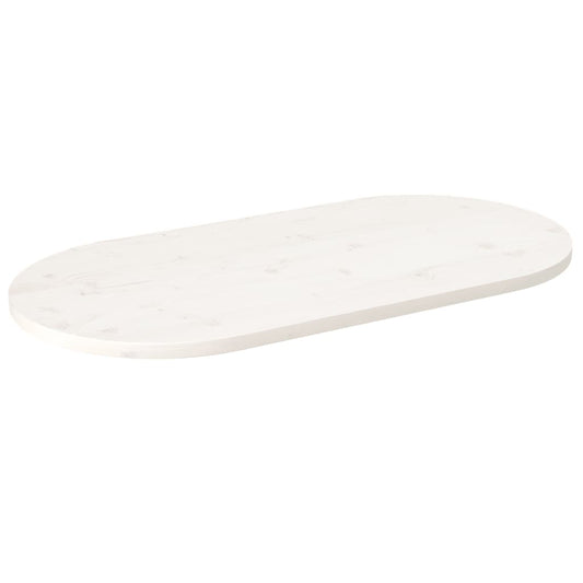 Berkfield Table Top White 100x50x2.5 cm Solid Wood Pine Oval