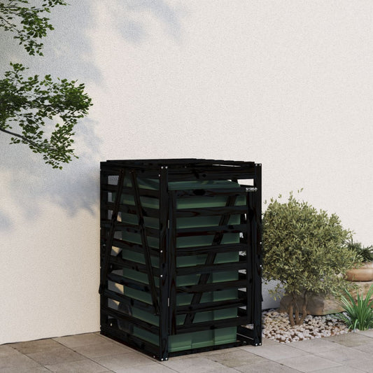 Berkfield Wheelie Bin Storage Black 84x90x128.5 cm Solid Wood Pine