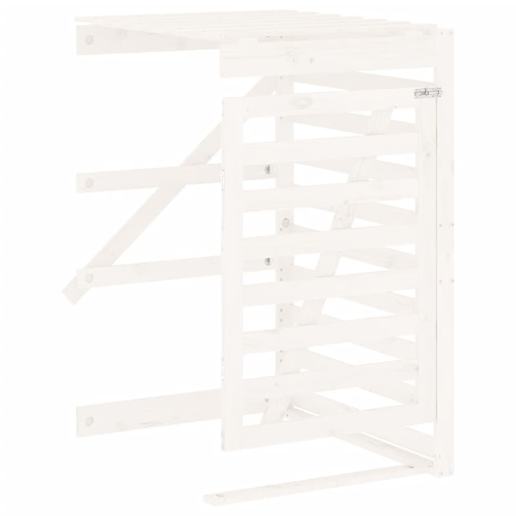 Berkfield Wheelie Bin Storage Extension White Solid Wood Pine
