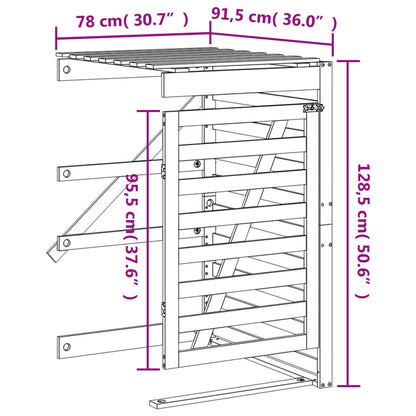 Berkfield Wheelie Bin Storage Extension White Solid Wood Pine