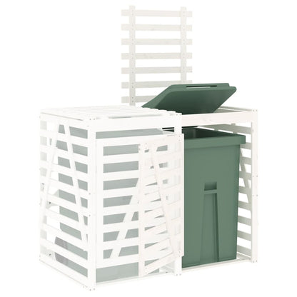 Berkfield Wheelie Bin Storage Extension White Solid Wood Pine