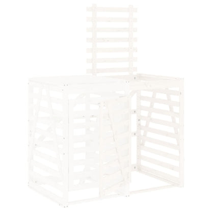 Berkfield Wheelie Bin Storage Extension White Solid Wood Pine