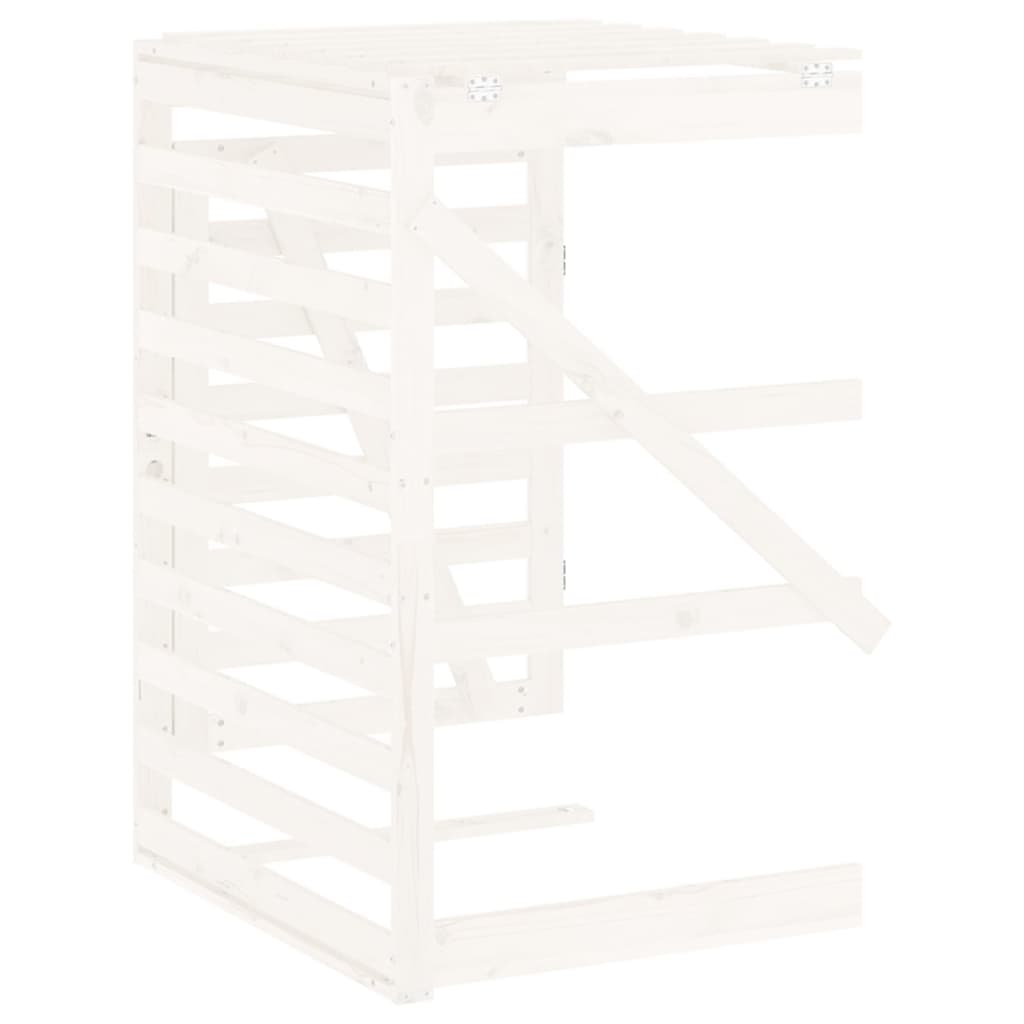 Berkfield Wheelie Bin Storage Extension White Solid Wood Pine