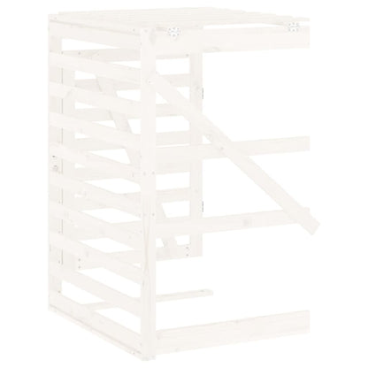 Berkfield Wheelie Bin Storage Extension White Solid Wood Pine