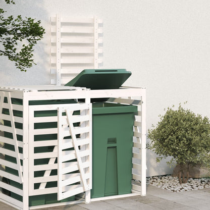Berkfield Wheelie Bin Storage Extension White Solid Wood Pine