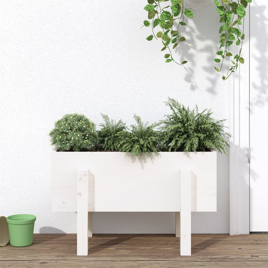 Berkfield Garden Planter White 62x30x38 cm Solid Wood Pine