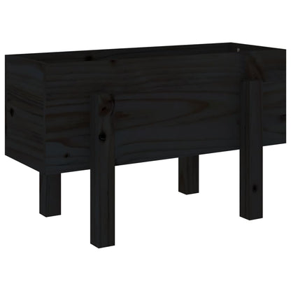 Berkfield Garden Planter Black 62x30x38 cm Solid Wood Pine