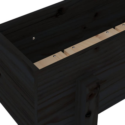 Berkfield Garden Planter Black 62x30x38 cm Solid Wood Pine