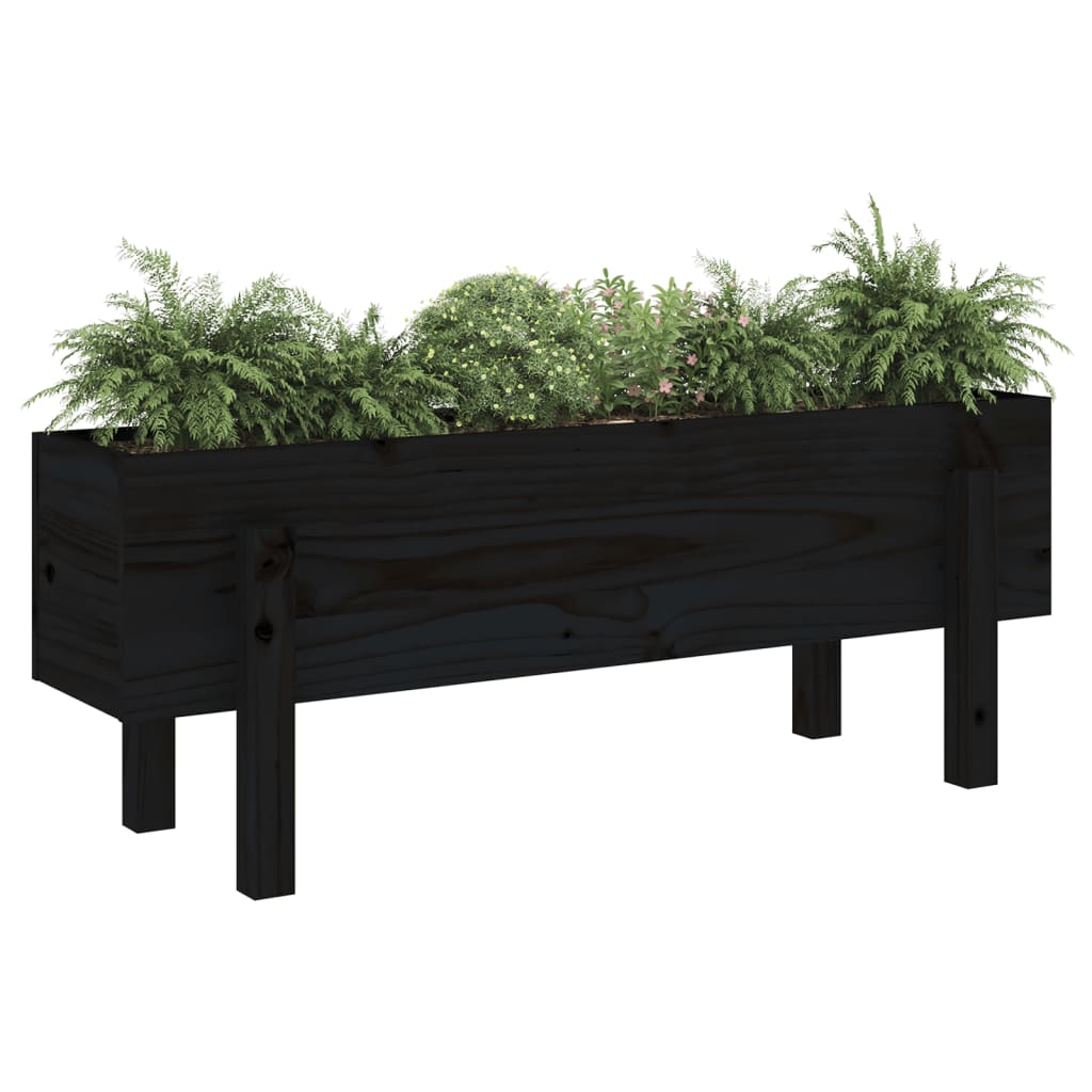 Berkfield Garden Raised Bed Black 101x30x38 cm Solid Wood Pine
