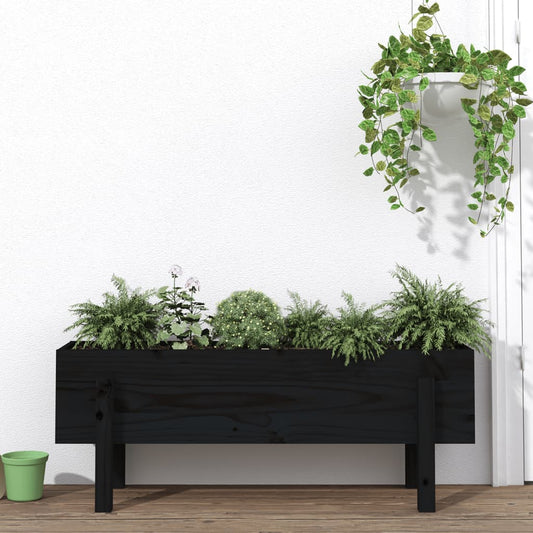 Berkfield Garden Raised Bed Black 101x30x38 cm Solid Wood Pine