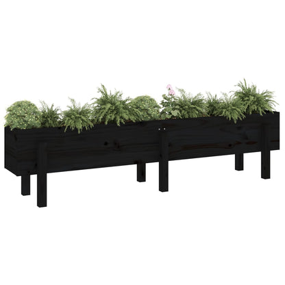 Berkfield Garden Raised Bed Black 160x30x38 cm Solid Wood Pine