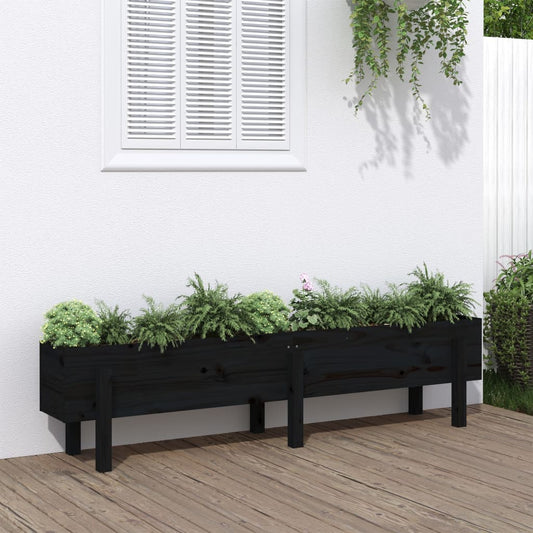 Berkfield Garden Raised Bed Black 160x30x38 cm Solid Wood Pine
