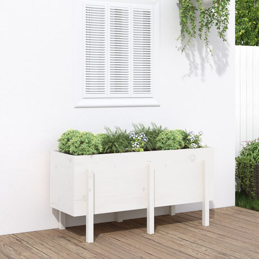 Berkfield Garden Raised Bed White 121x50x57 cm Solid Wood Pine
