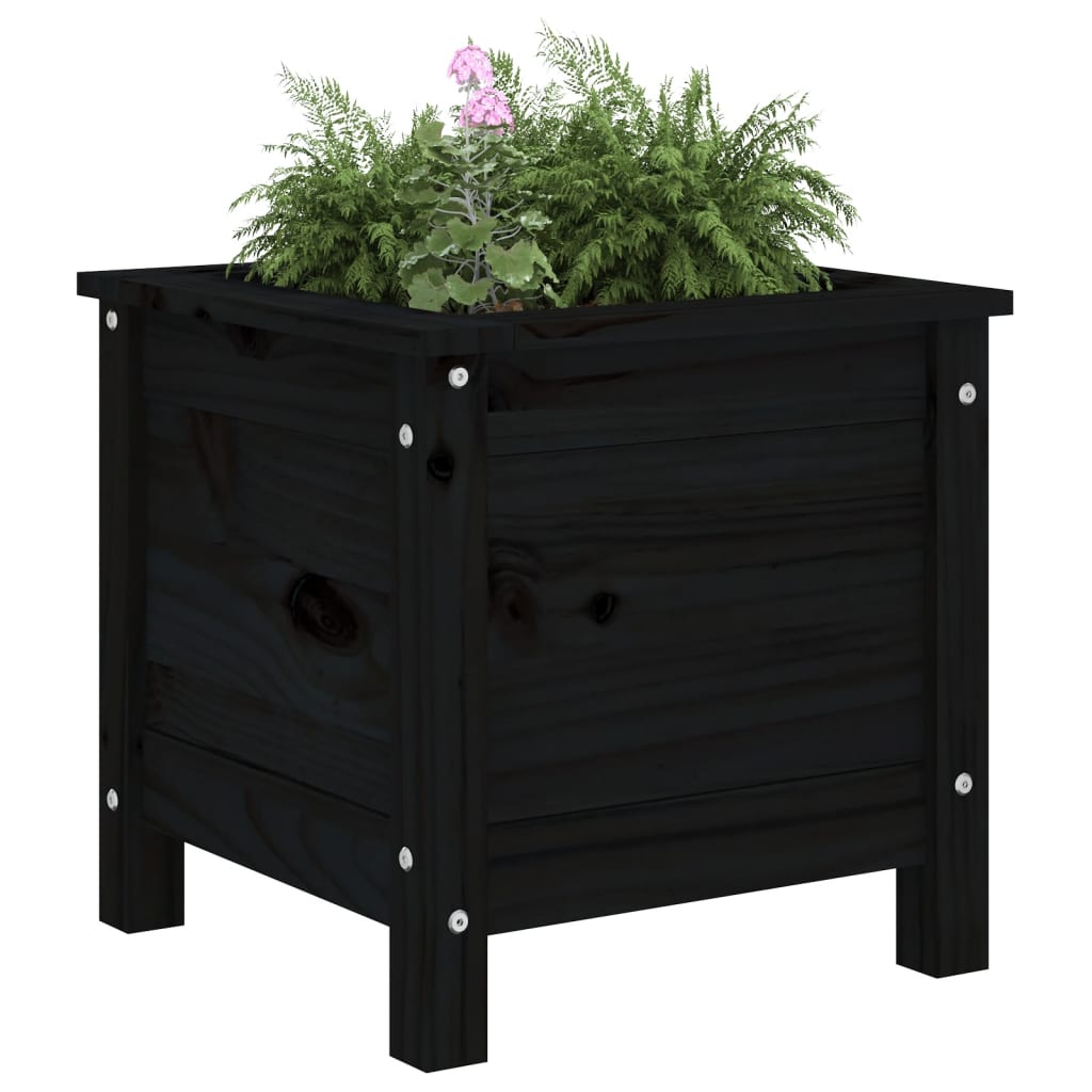 Berkfield Garden Planter Black 40x40x39 cm Solid Wood Pine