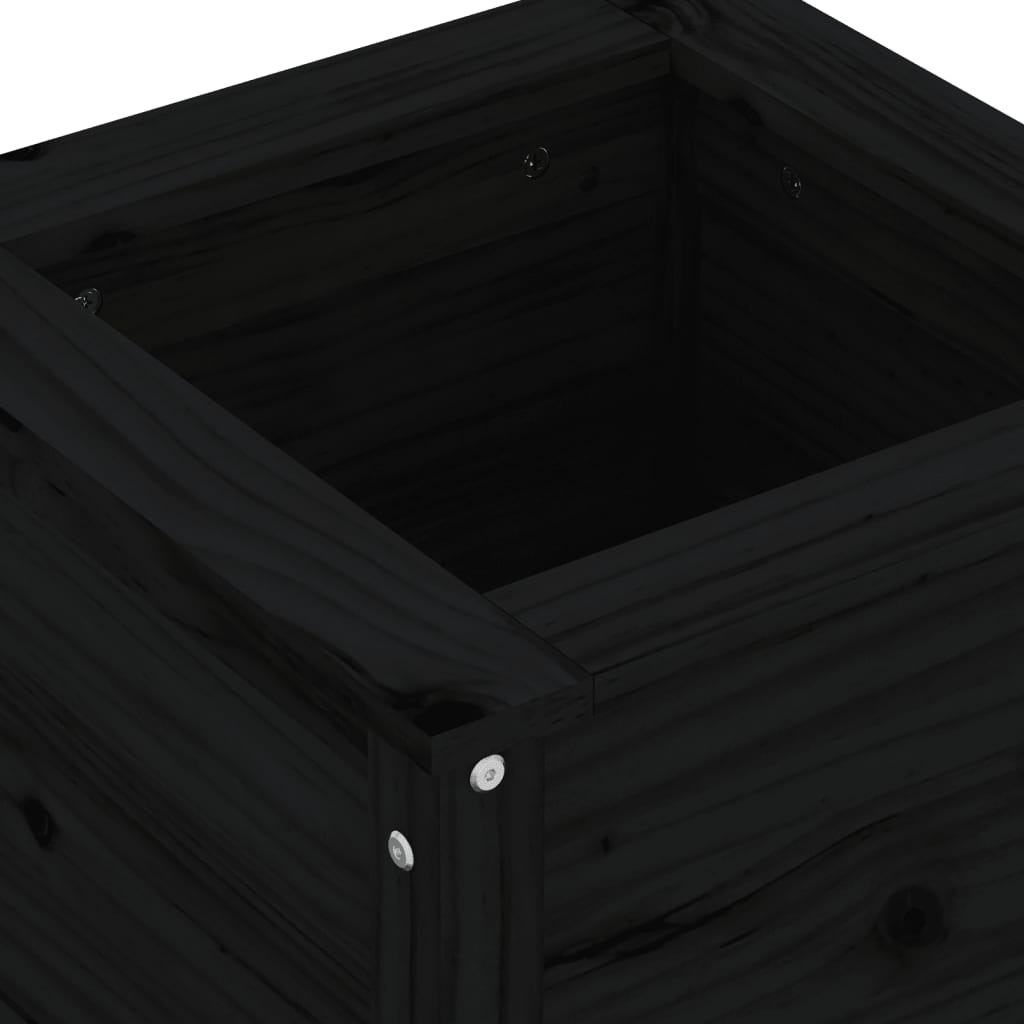 Berkfield Garden Planter Black 40x40x39 cm Solid Wood Pine
