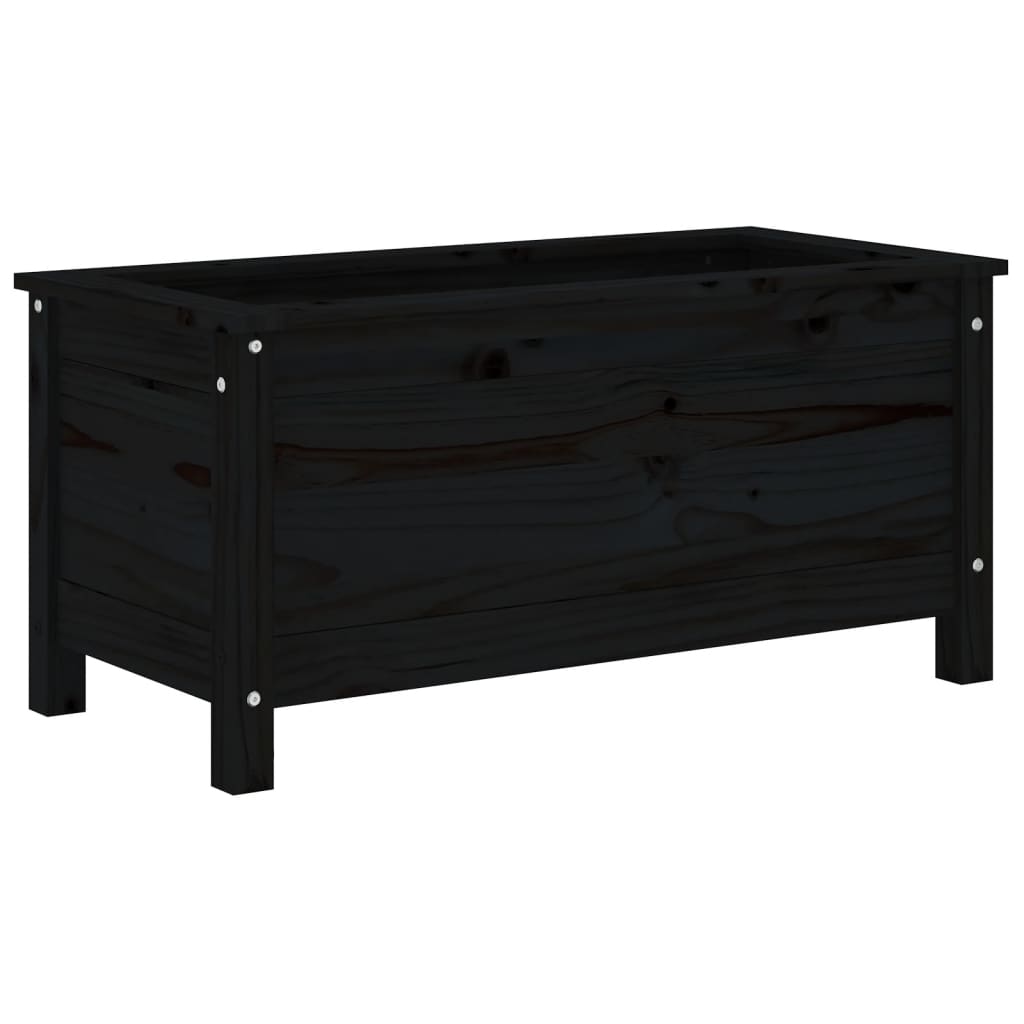 Berkfield Garden Planter Black 82.5x40x39 cm Solid Wood Pine