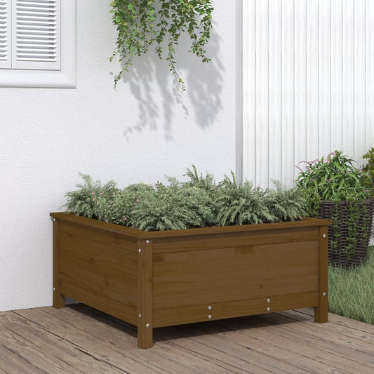 Berkfield Garden Planter Honey Brown 82.5x82.5x39 cm Solid Wood Pine