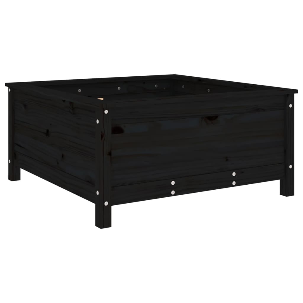 Berkfield Garden Planter Black 82.5x82.5x39 cm Solid Wood Pine