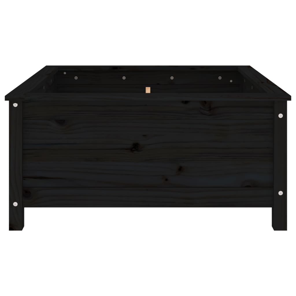 Berkfield Garden Planter Black 82.5x82.5x39 cm Solid Wood Pine