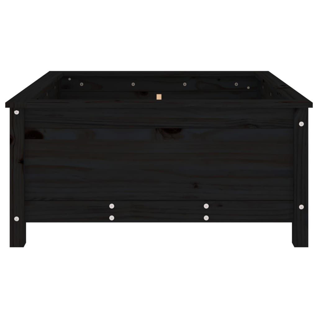Berkfield Garden Planter Black 82.5x82.5x39 cm Solid Wood Pine