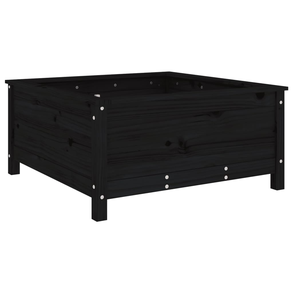 Berkfield Garden Planter Black 82.5x82.5x39 cm Solid Wood Pine