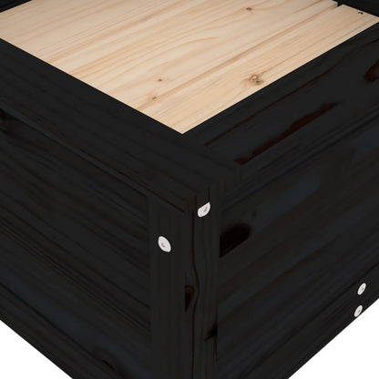 Berkfield Garden Planter Black 82.5x82.5x39 cm Solid Wood Pine