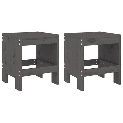 Berkfield Garden Stools 2 pcs Grey 40x36x45 cm Solid Wood Pine