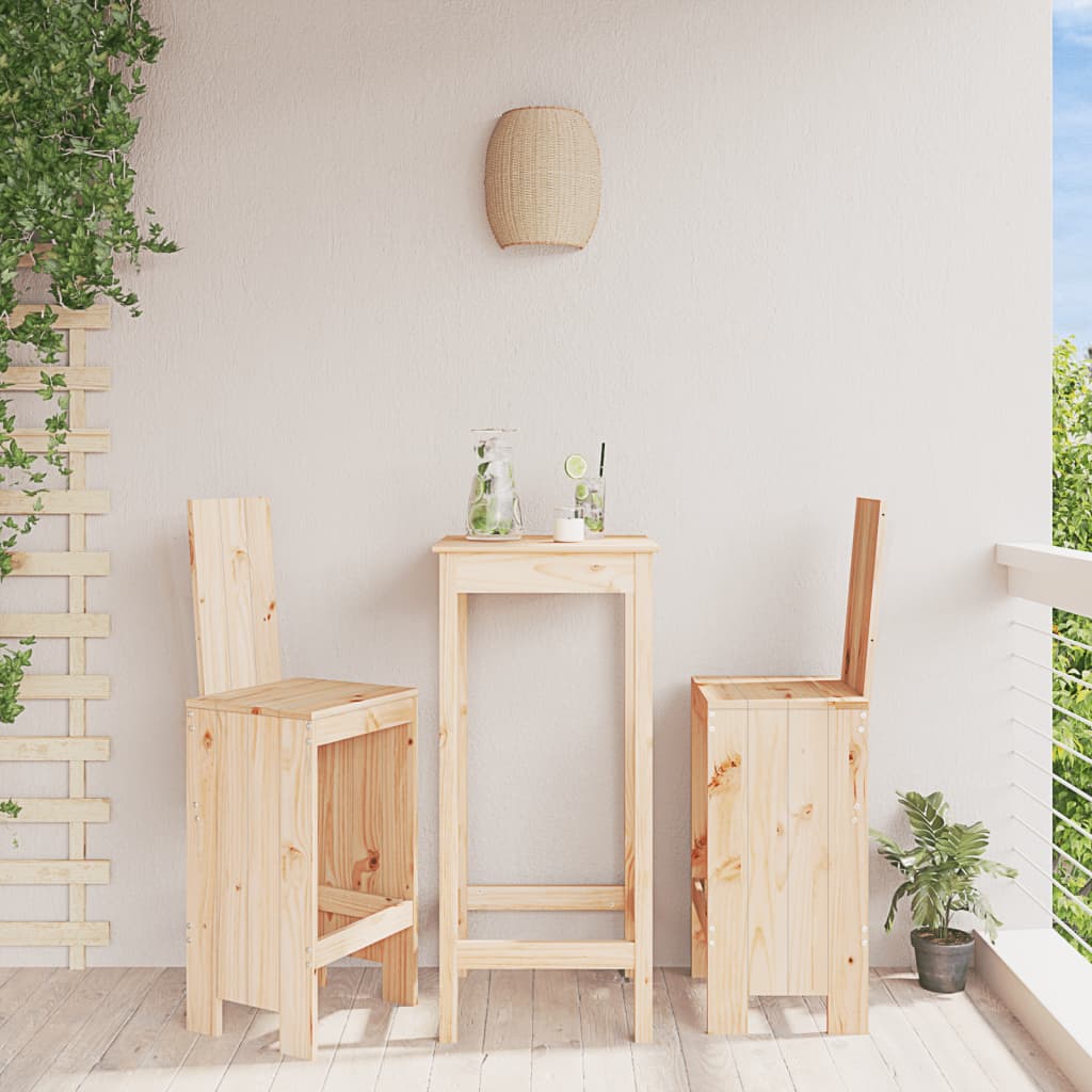 Berkfield Bar Stools 2 pcs 40x42x120 cm Solid Wood Pine
