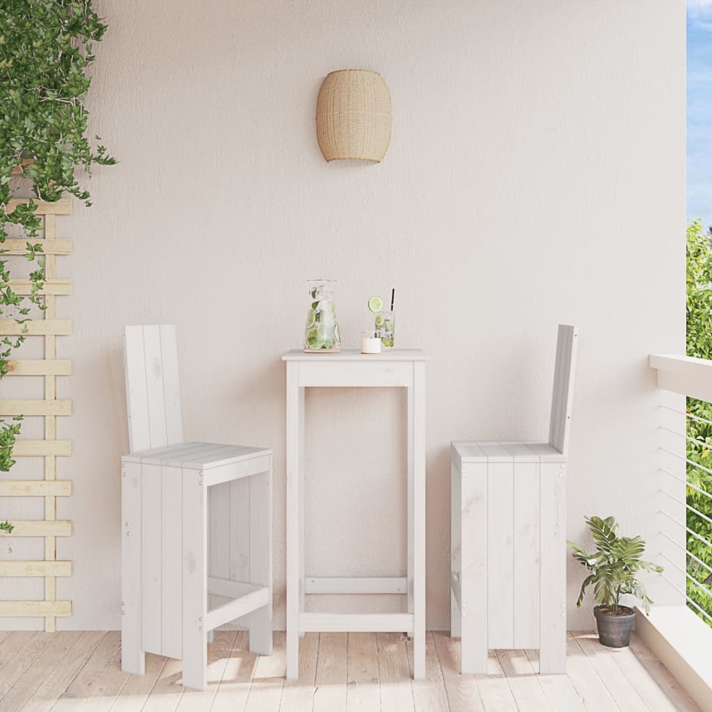 Berkfield Bar Stools 2 pcs White 40x42x120 cm Solid Wood Pine