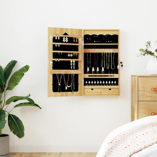 Berkfield Mirror Jewellery Cabinet Wall Mounted 37.5x10x67 cm