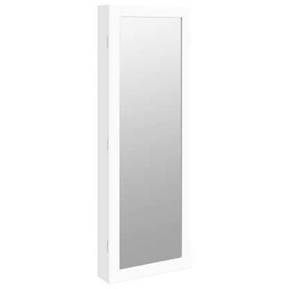 Berkfield Mirror Jewellery Cabinet with LED Lights Wall Mounted White