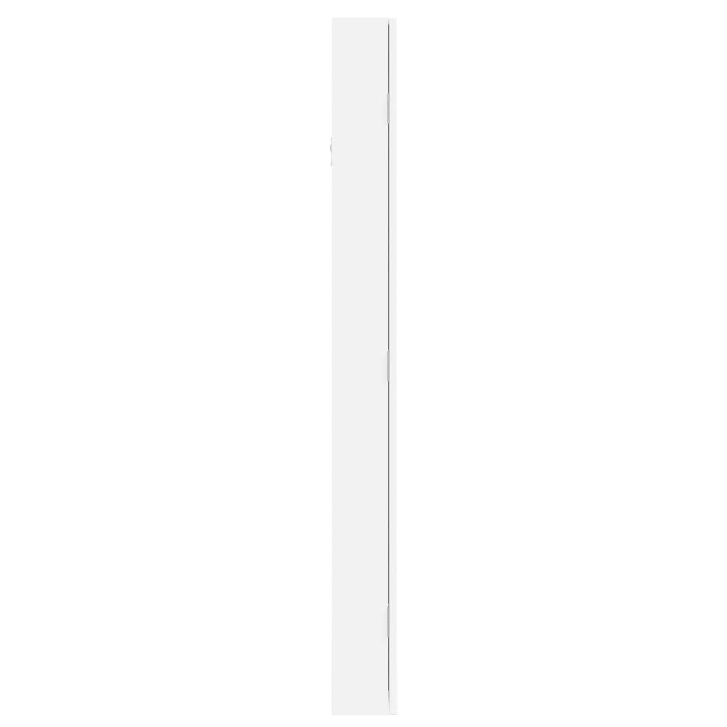 Berkfield Mirror Jewellery Cabinet with LED Lights Wall Mounted White