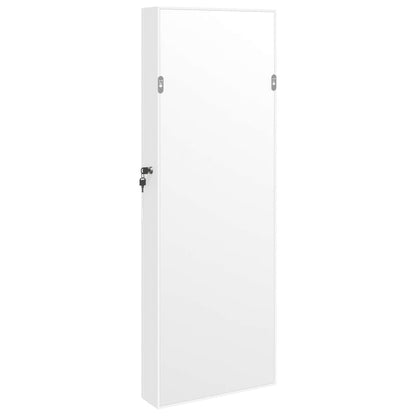 Berkfield Mirror Jewellery Cabinet with LED Lights Wall Mounted White