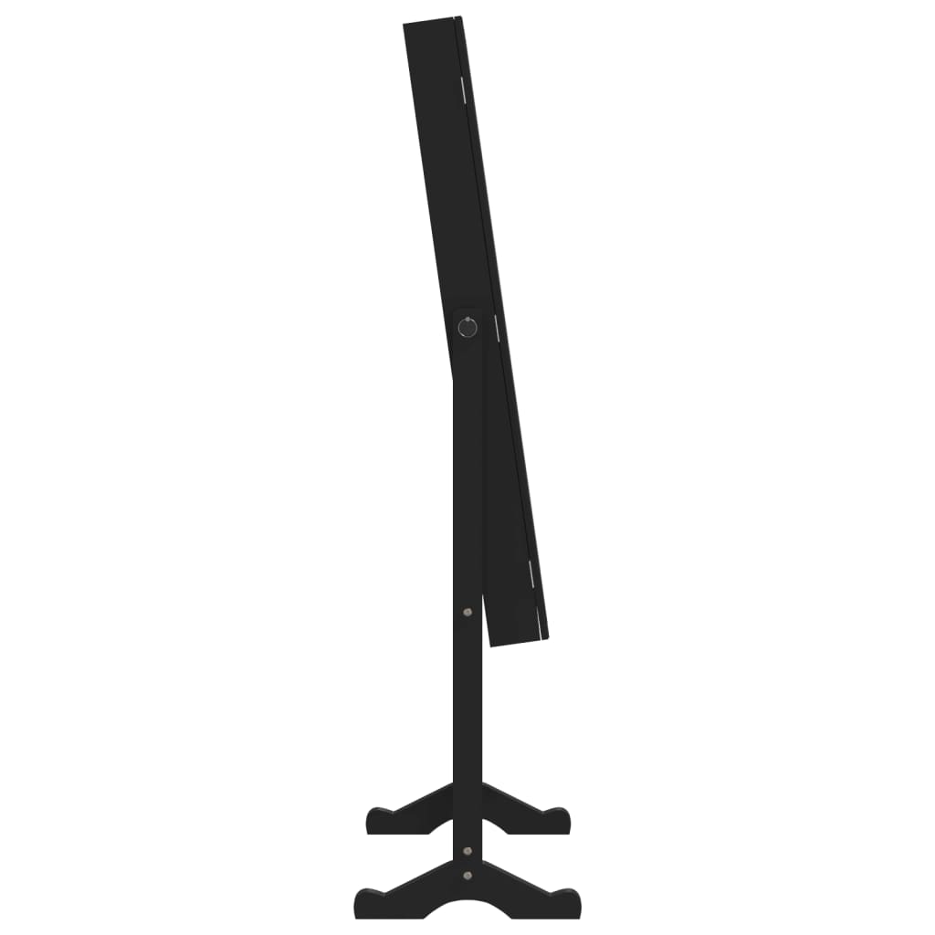 Berkfield Mirror Jewellery Cabinet with LED Lights Free Standing Black