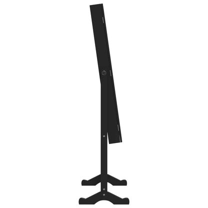 Berkfield Mirror Jewellery Cabinet with LED Lights Free Standing Black