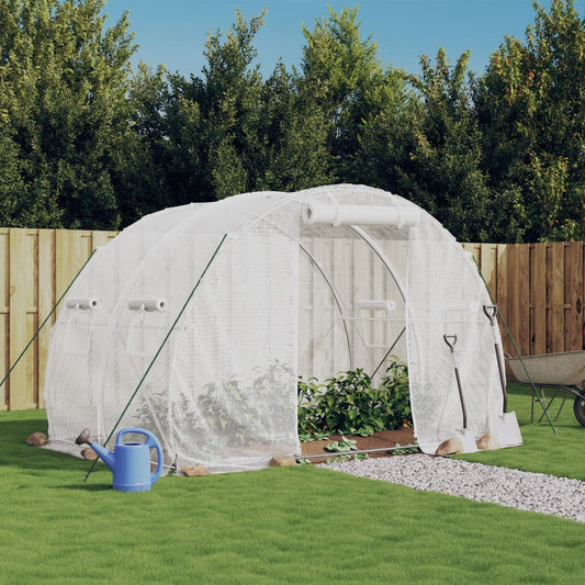 Berkfield Greenhouse with Steel Frame White 6 m�__ 3x2x2 m